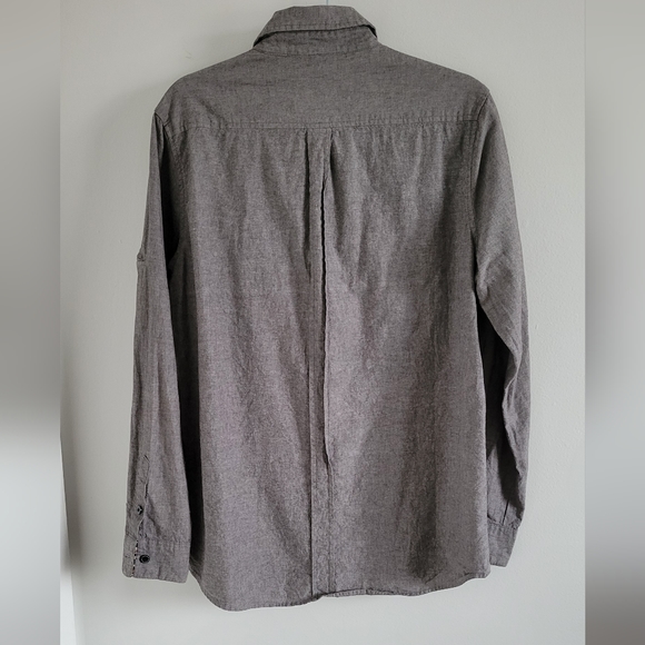 NWOT Entree LS Mens button down shirt gray & leopard print- 100% cotton - Medium - Picture 4 of 9